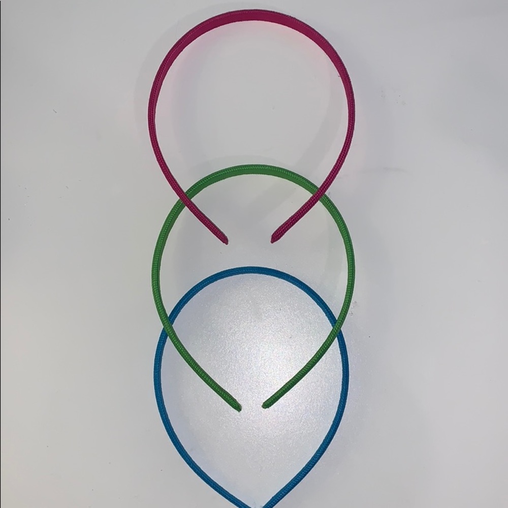 3 Pack Green, Blue and Pink Headbands